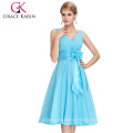 Grace Karin neue Art und Weise tiefe V-Ansatz kurze Chiffon- Kleid-Brautjunfer-Kleid CL6015-1 #